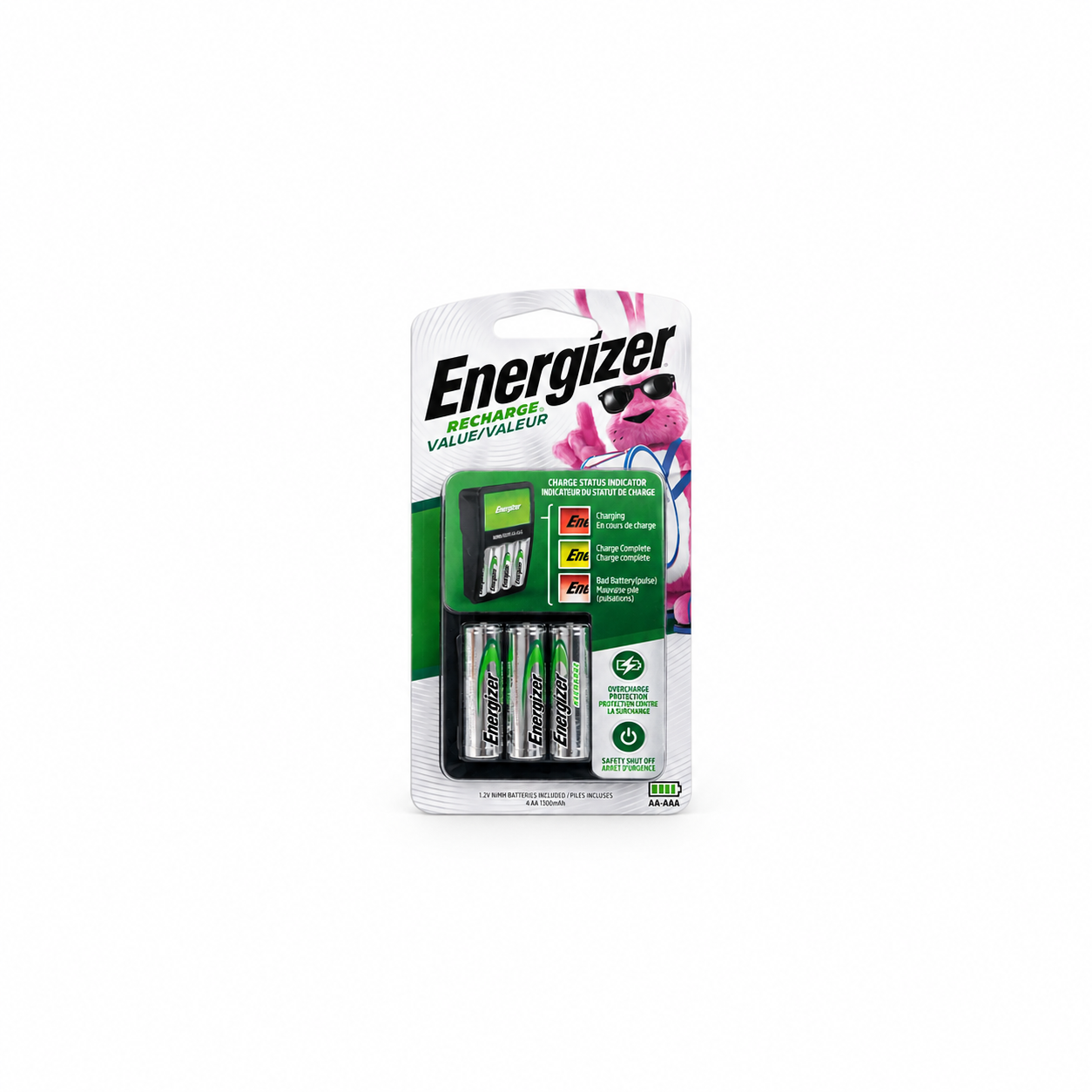 Cargador Energizer Recharge con 4 Baterías AA
