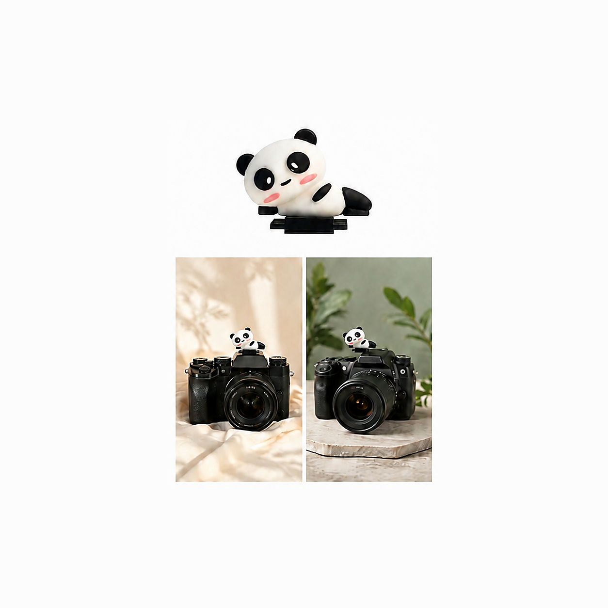 Protector de zapata para cámara con panda recostado