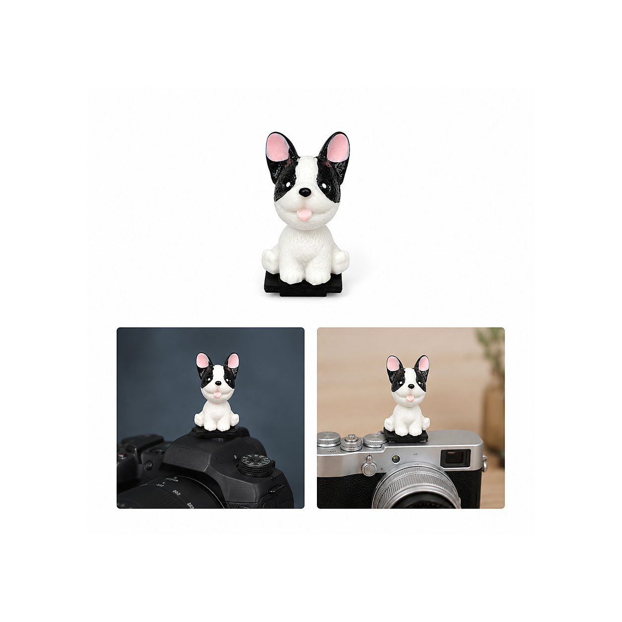 Decorative Camera Hot Shoe Cover – Black & White Puppy