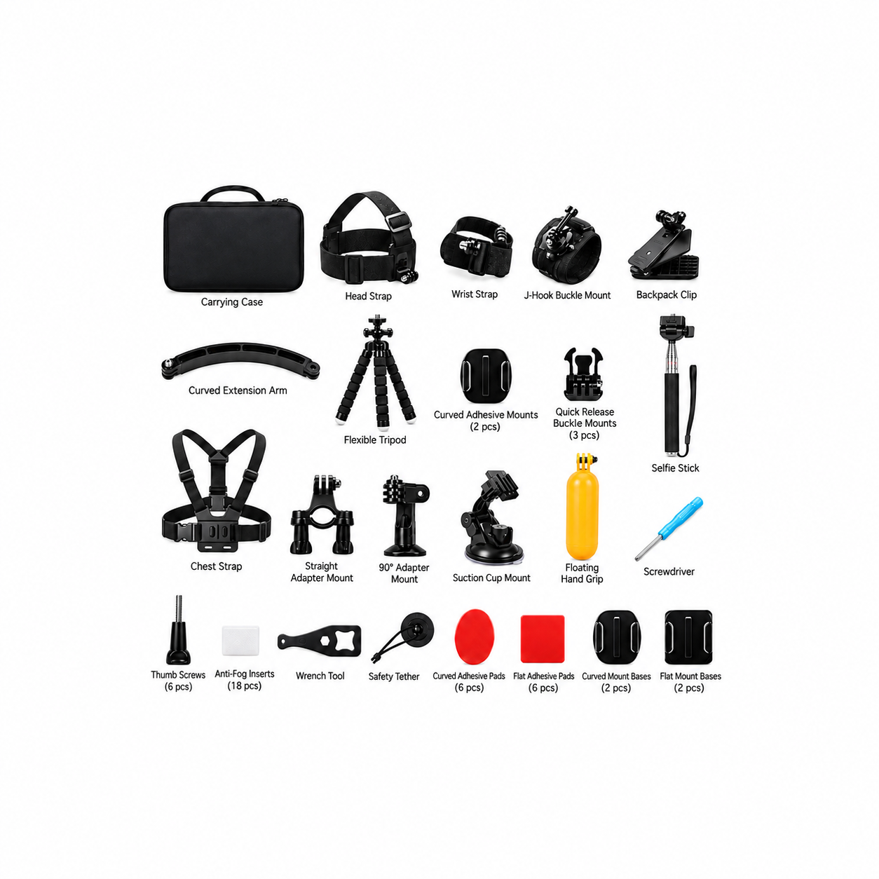 Kit de Accesorios para Cámara de Acción con Estuche