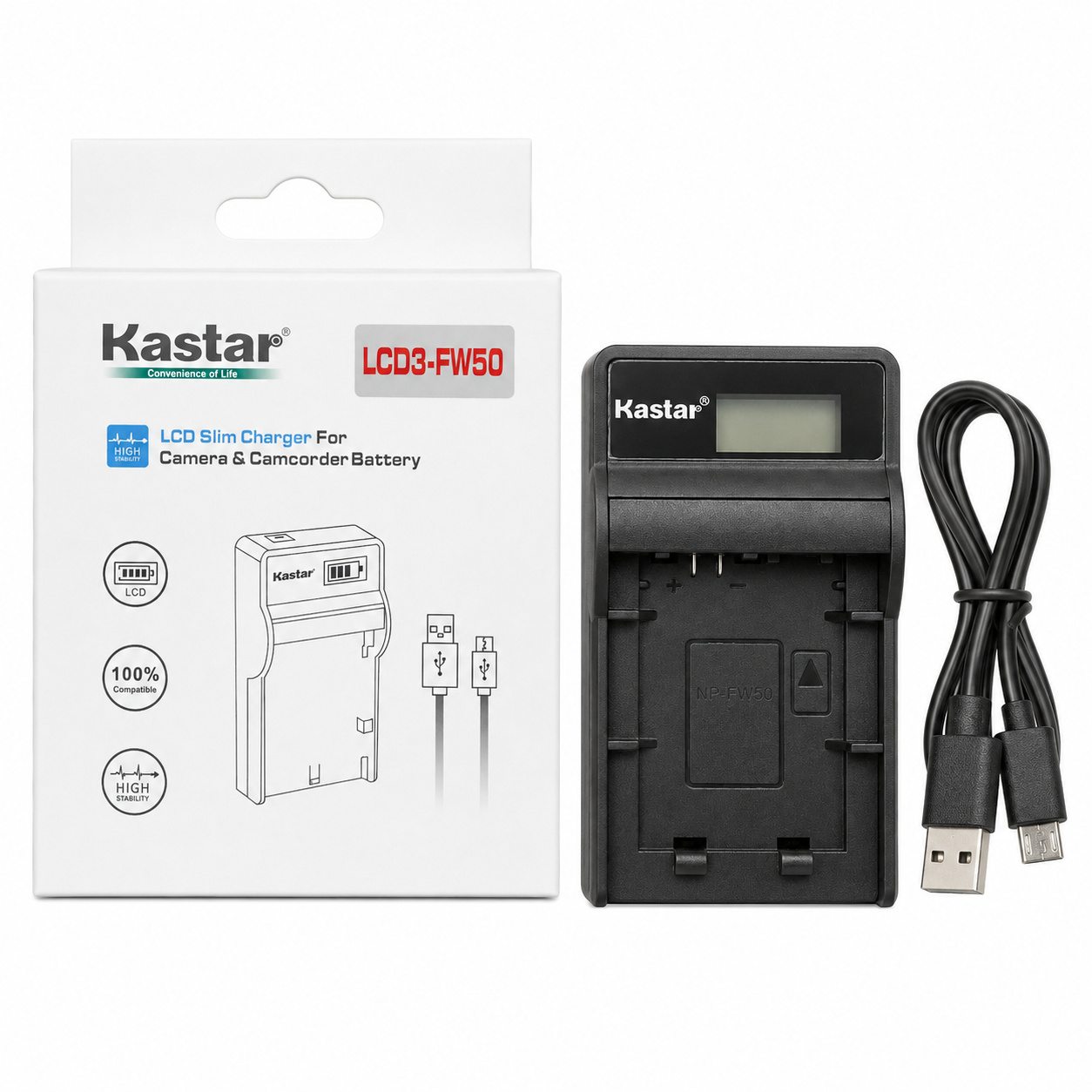 Cargador LCD Slim Kastar LCD3-FW50 para Sony
