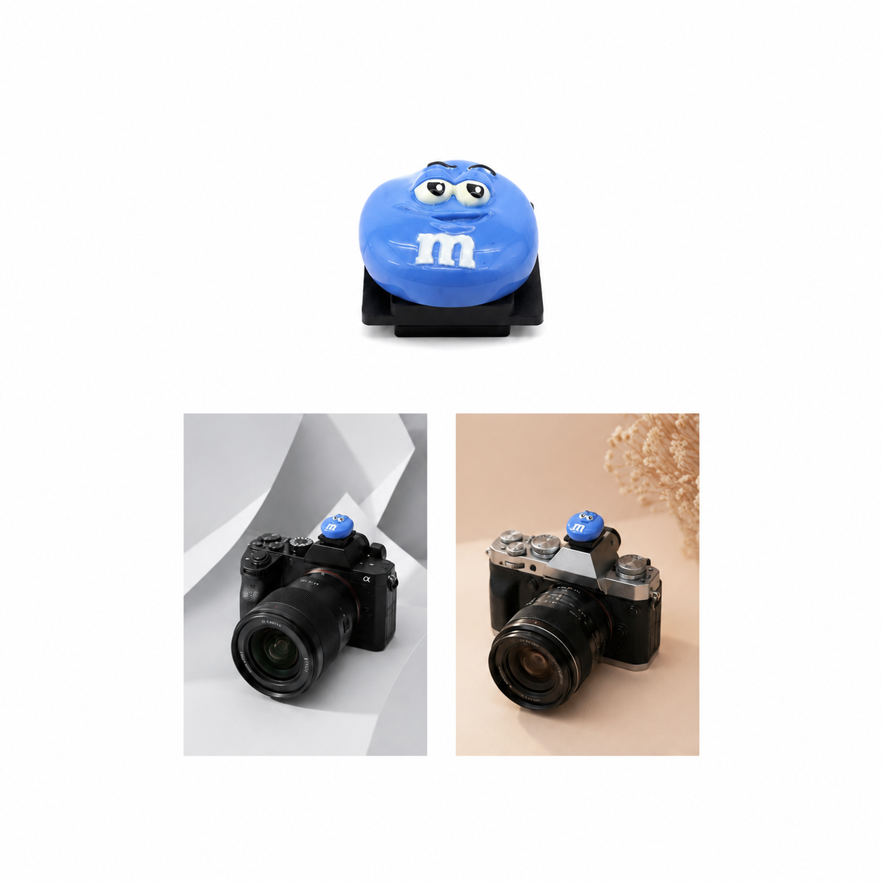 Blue M&M Decorative Camera Hot Shoe Cover