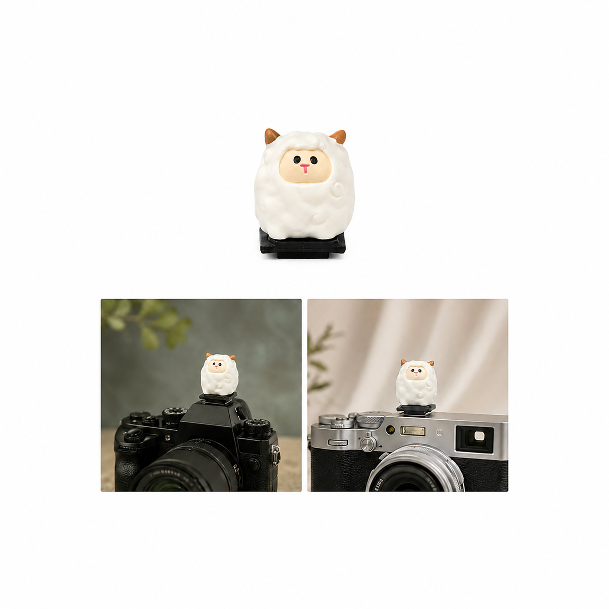 Decorative Camera Hot Shoe Cover – White Sheep