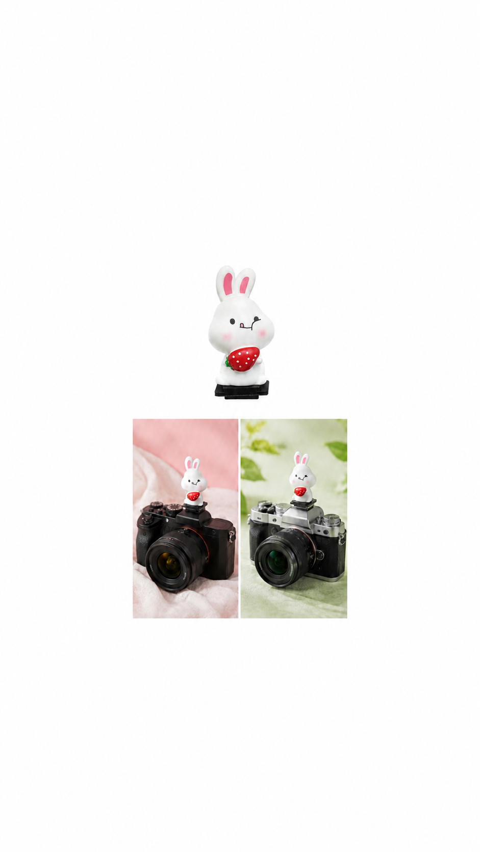 Decorative Camera Hot Shoe Cover – Bunny with Strawberry